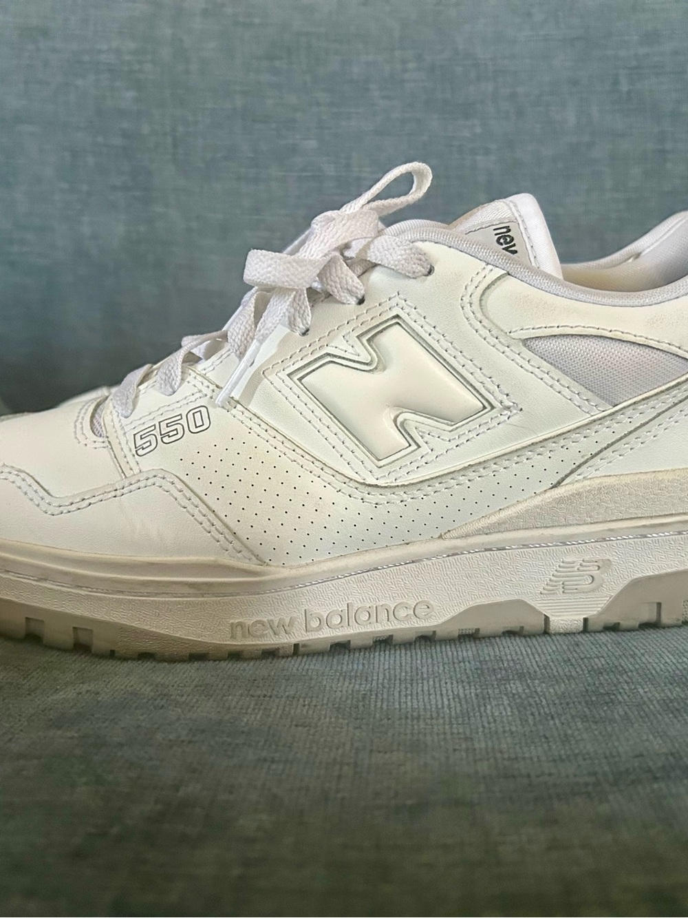 New Balance White Leather 550 Sneakers